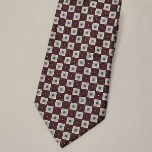 JOS. A. BANK Executive Collection 100% Silk Necktie Designer Geometric Burgundy